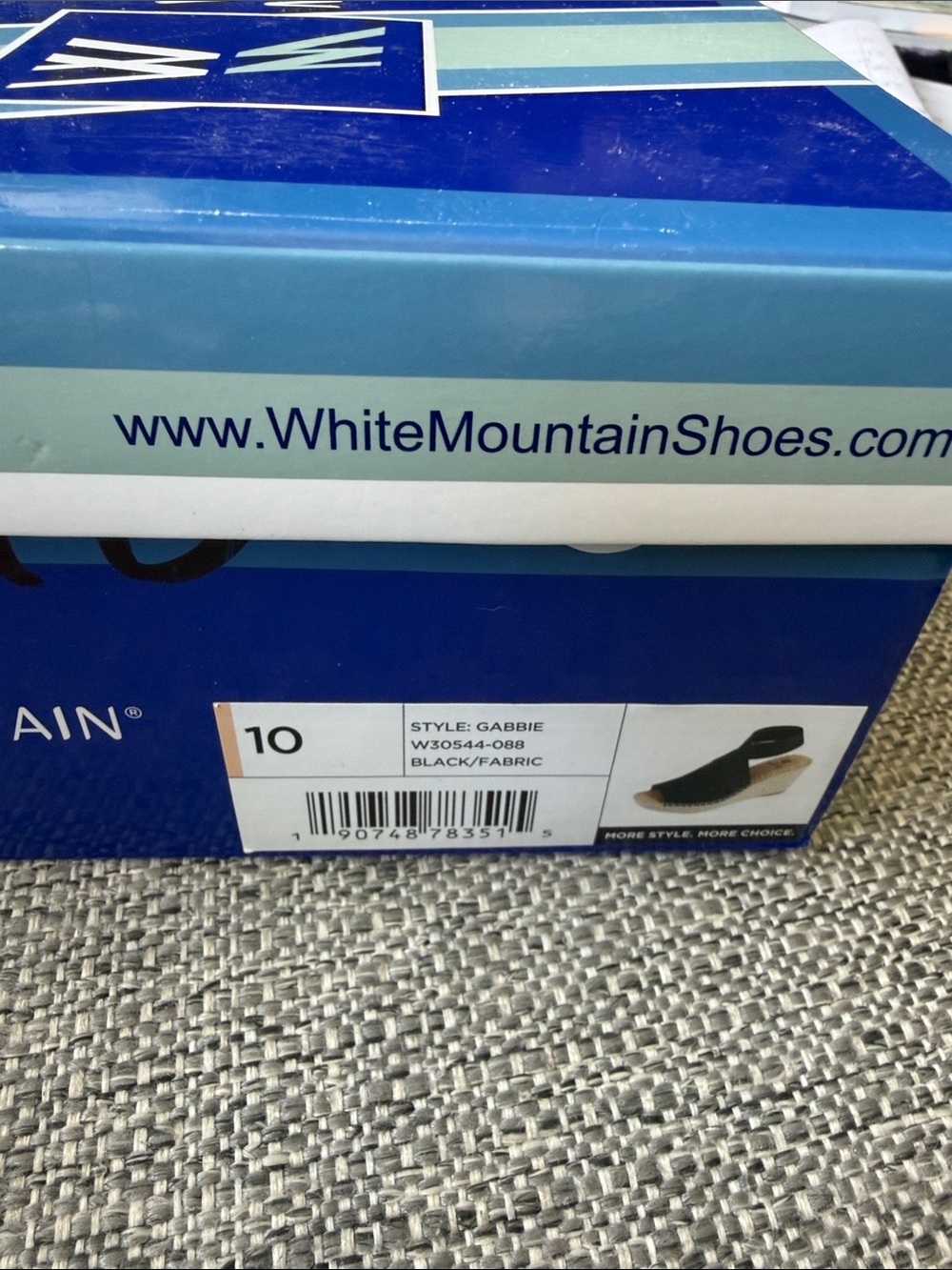 NEW in box White Mountain Gabbie Black Espadrille Wedge Sandal Size 10 - Picture 8 of 8